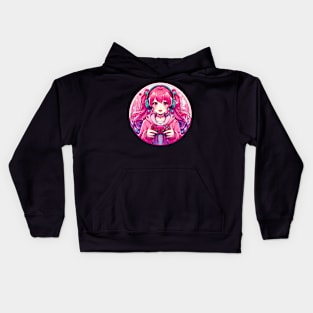 Gamer girl pinkish Kids Hoodie